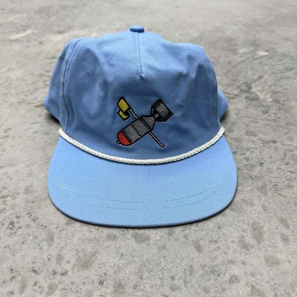 Imperial Rope Hat Blue Embroidered Rocket Bomb Cap